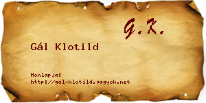 Gál Klotild névjegykártya